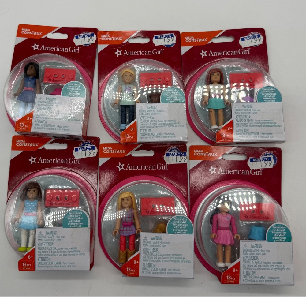 Mega Construx American Girl full set Series 2 Mini Figures Lot of 6 New